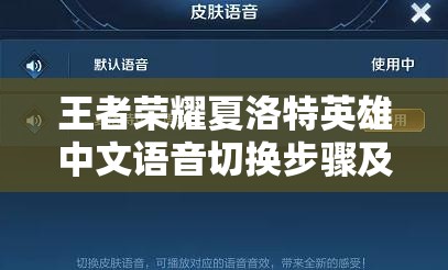 王者荣耀夏洛特英雄中文语音切换步骤及注意事项全攻略
