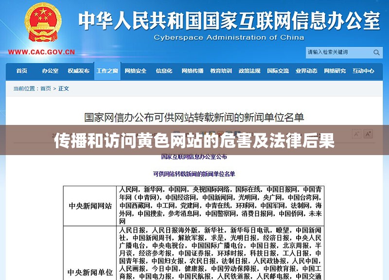 传播和访问黄色网站的危害及法律后果