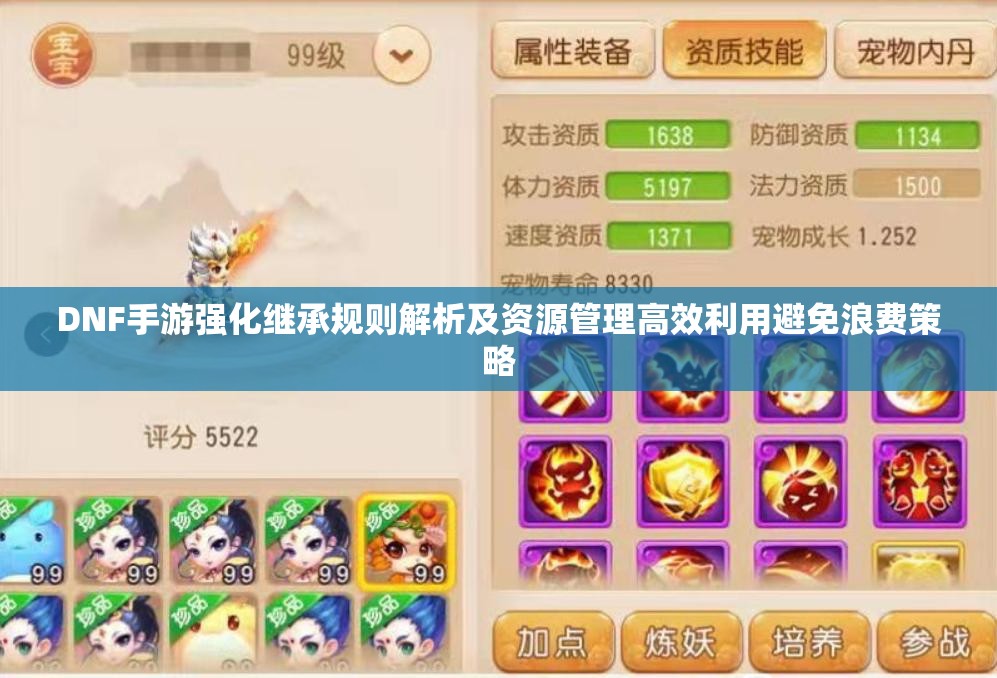 DNF手游强化继承规则解析及资源管理高效利用避免浪费策略