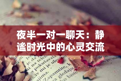 夜半一对一聊天：静谧时光中的心灵交流与倾诉