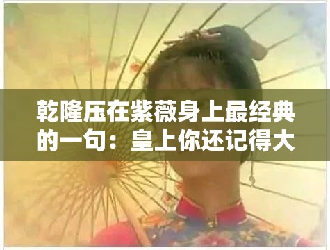 乾隆压在紫薇身上最经典的一句：皇上你还记得大明湖畔的夏雨荷吗