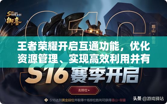 王者荣耀开启互通功能，优化资源管理、实现高效利用并有效避免资源浪费策略