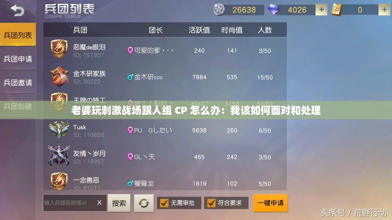 老婆玩刺激战场跟人组 CP 怎么办：我该如何面对和处理