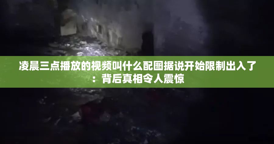 凌晨三点播放的视频叫什么配图据说开始限制出入了：背后真相令人震惊