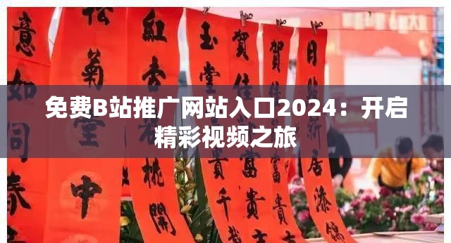 免费B站推广网站入口2024：开启精彩视频之旅