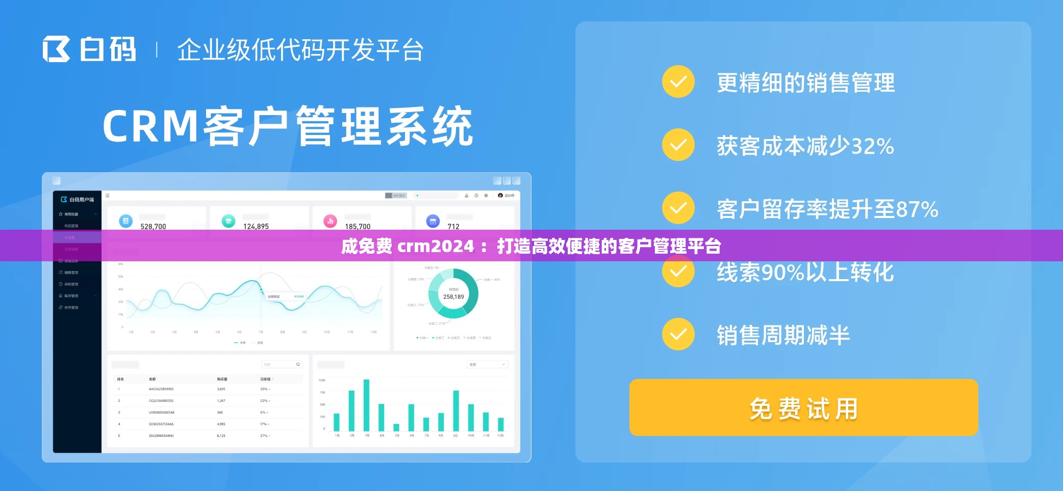 成免费 crm2024 ：打造高效便捷的客户管理平台