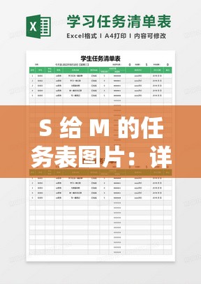 S 给 M 的任务表图片：详细规划与目标设定清单