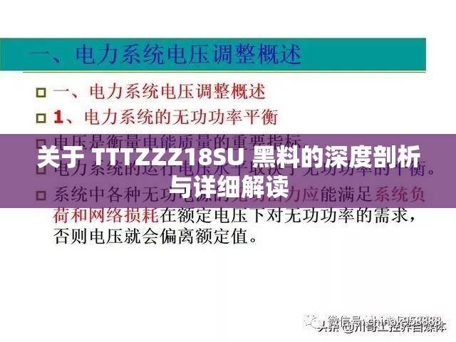 关于 TTTZZZ18SU 黑料的深度剖析与详细解读