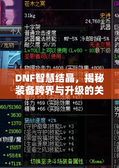 DNF智慧结晶，揭秘装备跨界与升级的关键，开启游戏新篇章的钥匙
