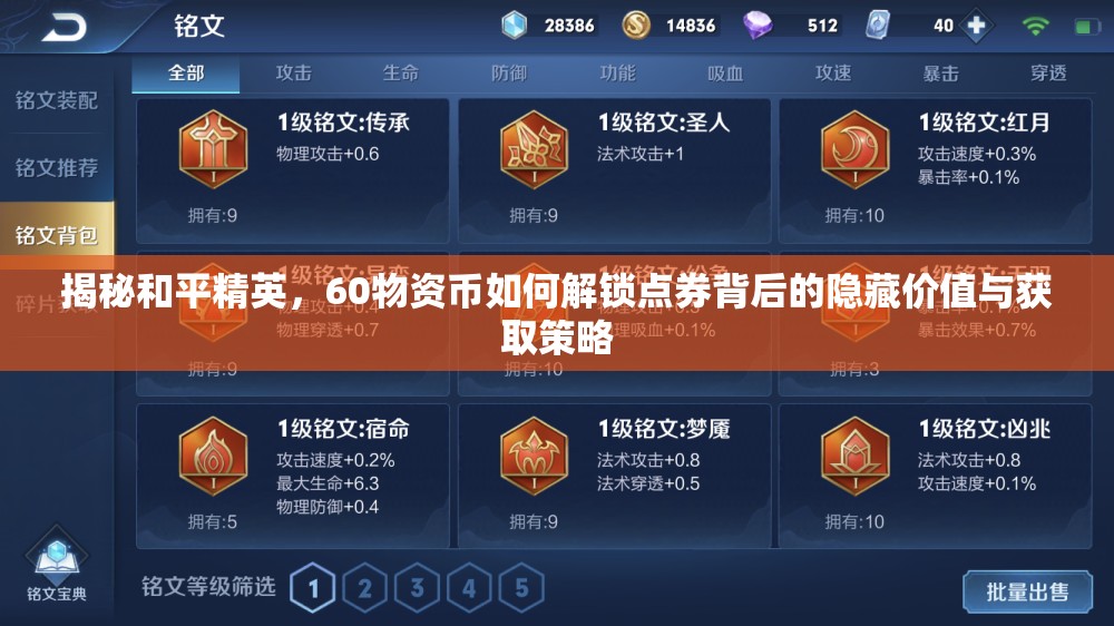揭秘和平精英，60物资币如何解锁点券背后的隐藏价值与获取策略