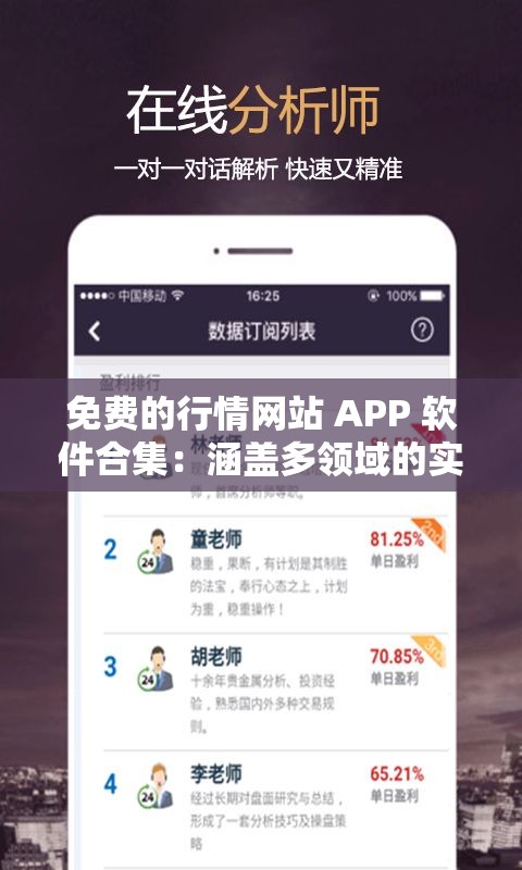 免费的行情网站 APP 软件合集：涵盖多领域的实用选择