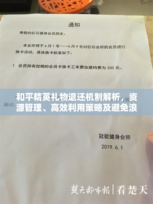 和平精英礼物退还机制解析，资源管理、高效利用策略及避免浪费指南