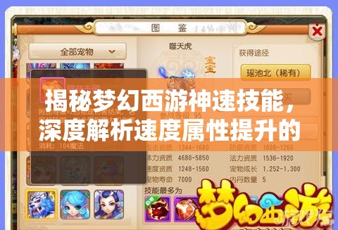 揭秘梦幻西游神速技能，深度解析速度属性提升的奥秘与技巧