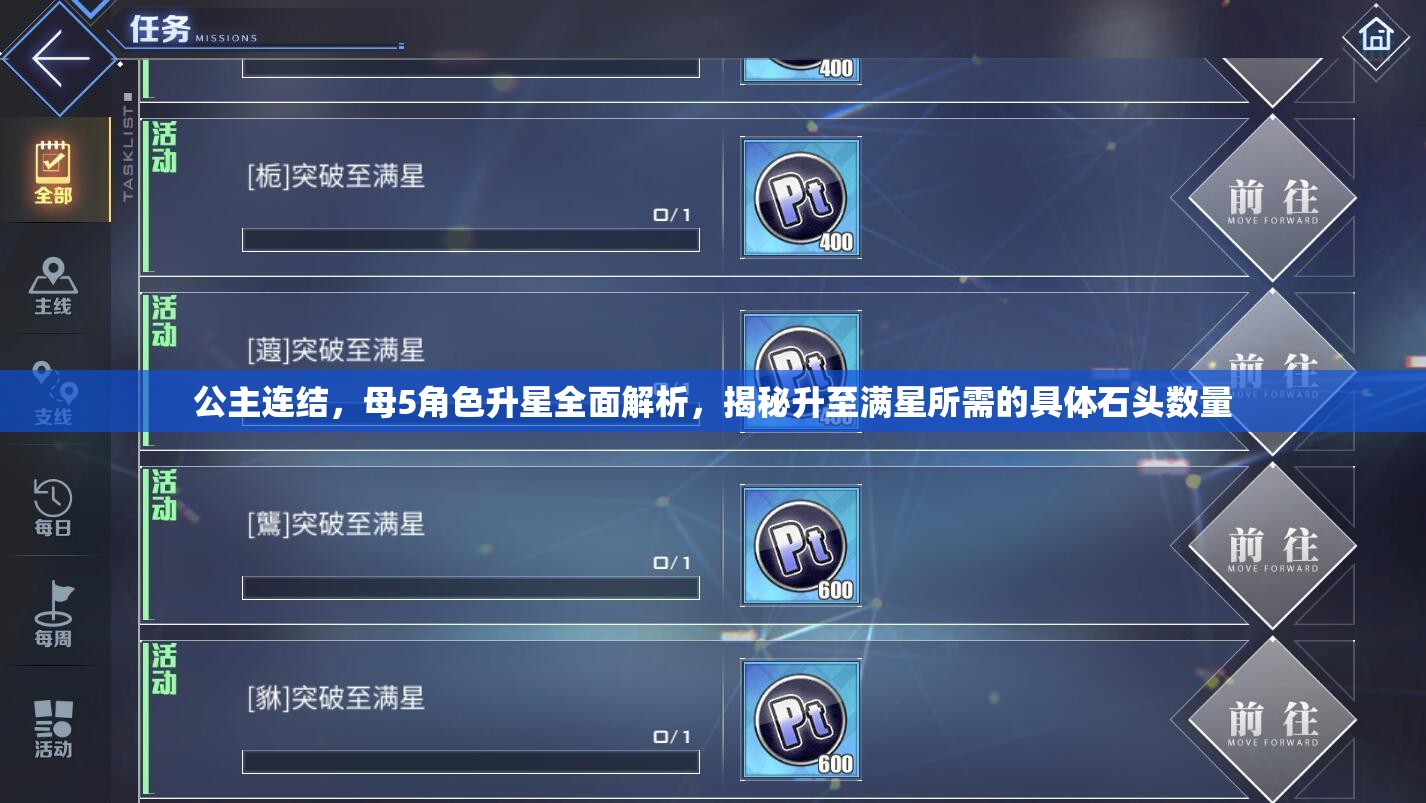 公主连结，母5角色升星全面解析，揭秘升至满星所需的具体石头数量