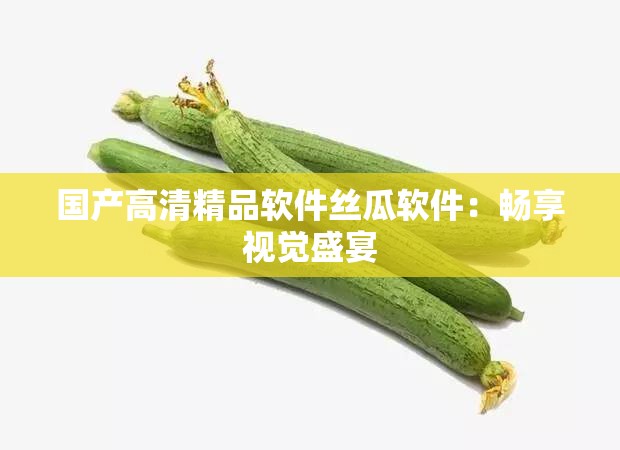 国产高清精品软件丝瓜软件：畅享视觉盛宴
