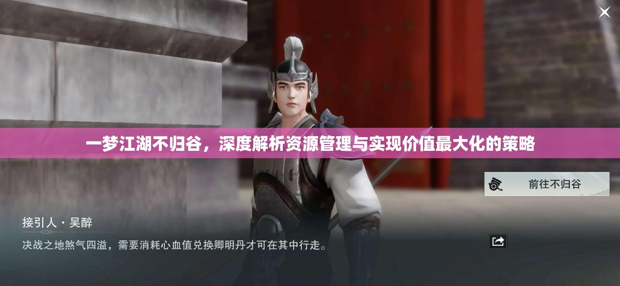 一梦江湖不归谷，深度解析资源管理与实现价值最大化的策略