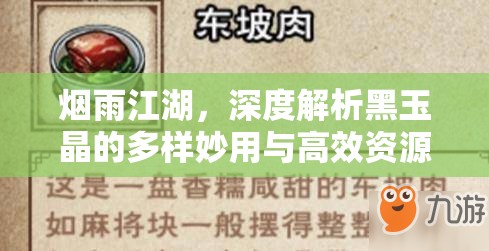 烟雨江湖，深度解析黑玉晶的多样妙用与高效资源管理策略