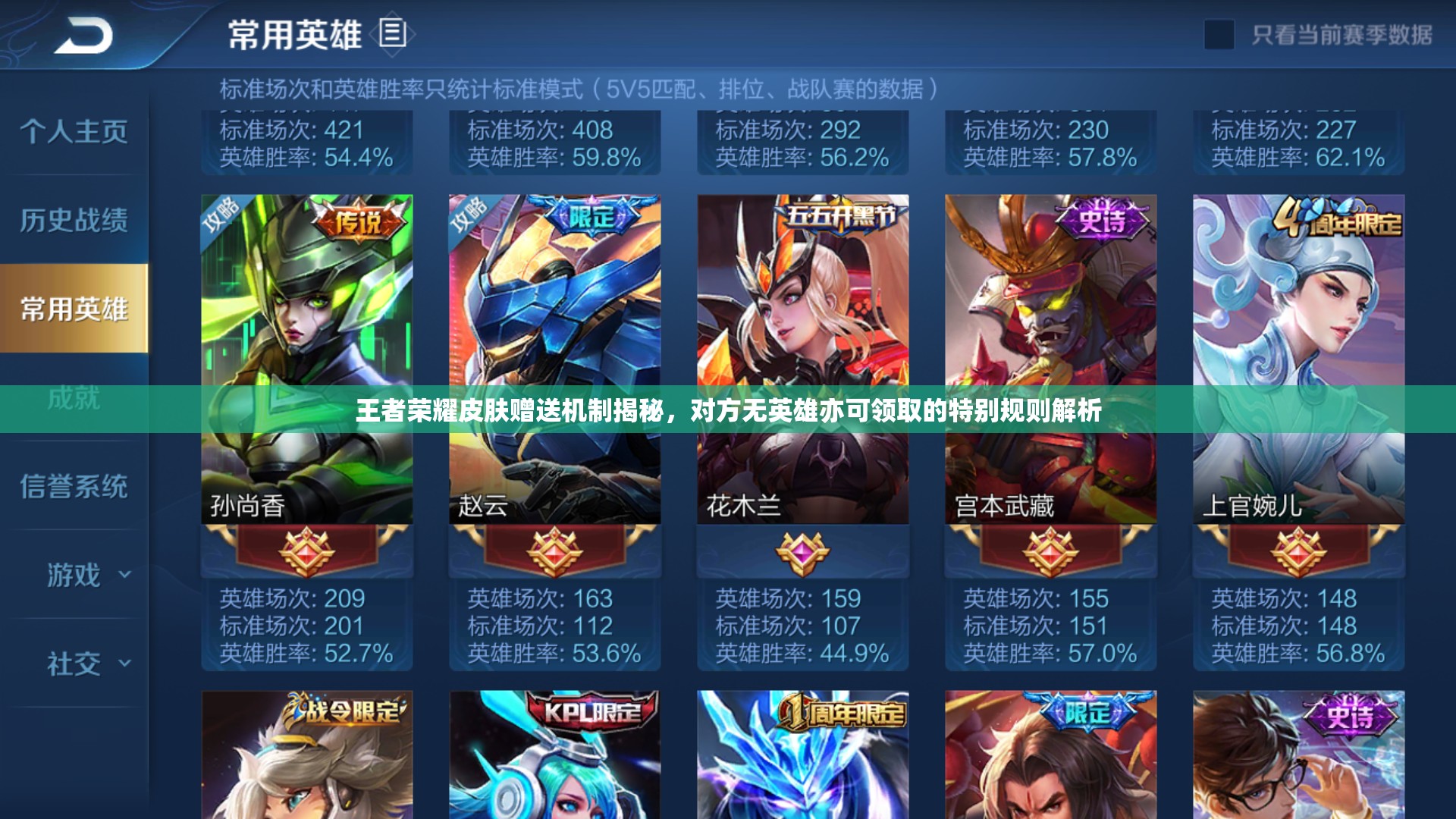 王者荣耀皮肤赠送机制揭秘，对方无英雄亦可领取的特别规则解析