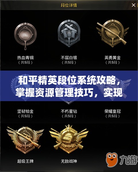 和平精英段位系统攻略，掌握资源管理技巧，实现高效利用并避免资源浪费