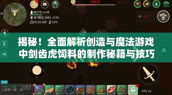 揭秘！全面解析创造与魔法游戏中剑齿虎饲料的制作秘籍与技巧