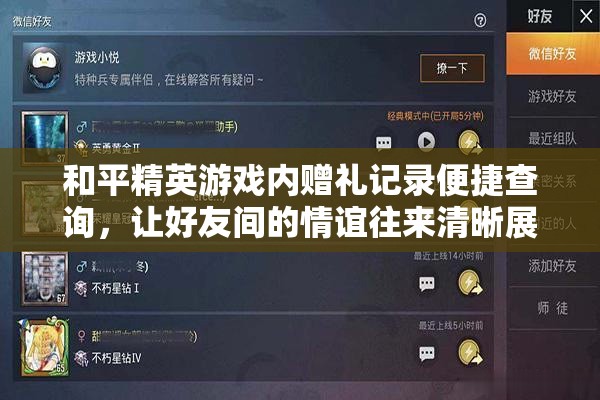和平精英游戏内赠礼记录便捷查询，让好友间的情谊往来清晰展现