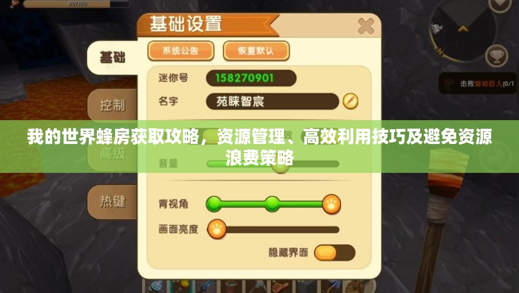我的世界蜂房获取攻略，资源管理、高效利用技巧及避免资源浪费策略