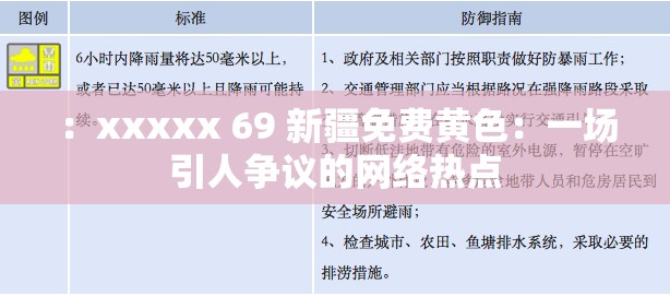 ：xxxxx 69 新疆免费黄色：一场引人争议的网络热点