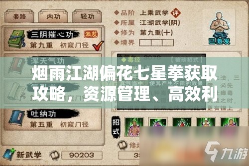 烟雨江湖偏花七星拳获取攻略，资源管理、高效利用策略以最大化其战斗价值