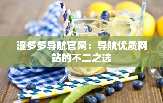 涩多多导航官网：导航优质网站的不二之选