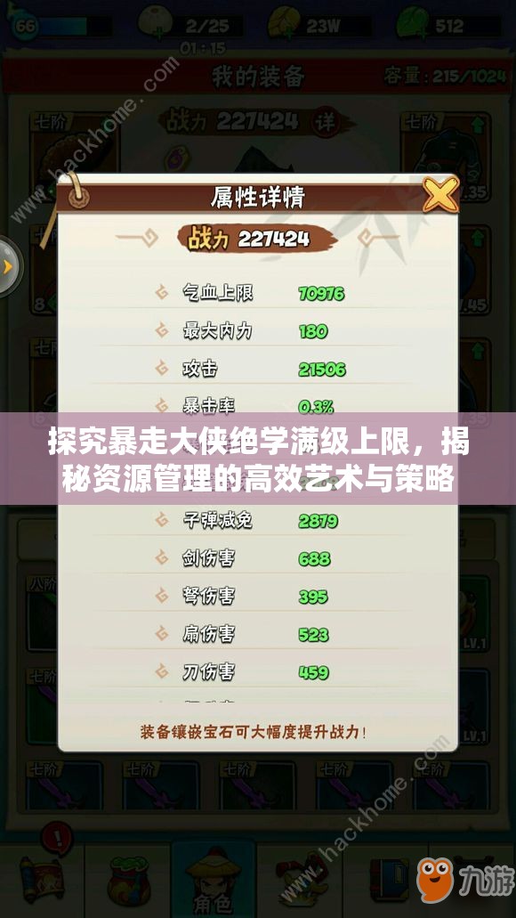 探究暴走大侠绝学满级上限，揭秘资源管理的高效艺术与策略