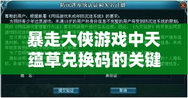 暴走大侠游戏中天蕴草兑换码的关键作用及其高效管理策略