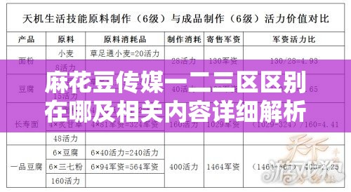 麻花豆传媒一二三区区别在哪及相关内容详细解析