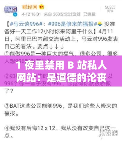 1 夜里禁用 B 站私人网站：是道德的沦丧还是人性的扭曲