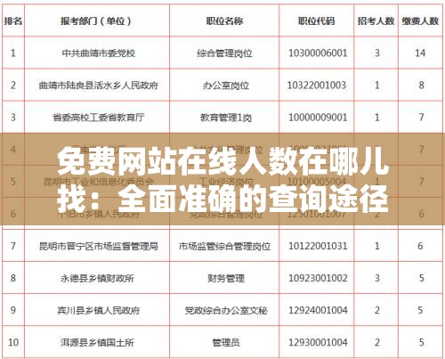 免费网站在线人数在哪儿找：全面准确的查询途径解析