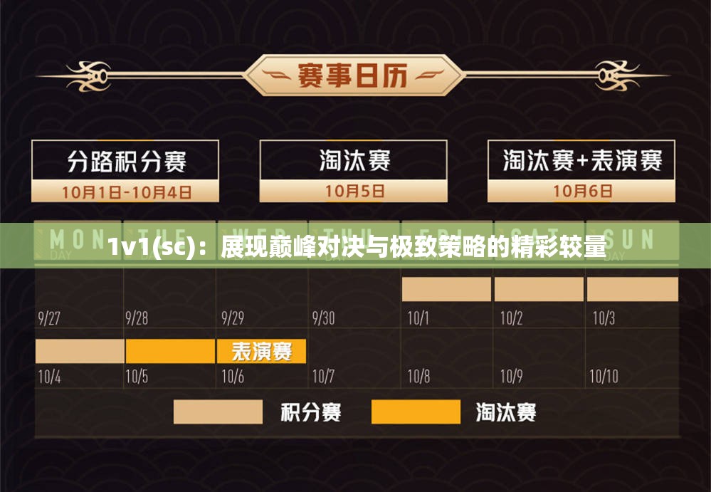 1v1(sc)：展现巅峰对决与极致策略的精彩较量