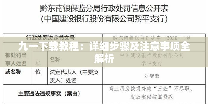 九一下载教程：详细步骤及注意事项全解析