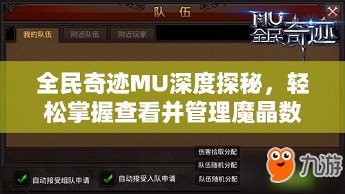 全民奇迹MU深度探秘，轻松掌握查看并管理魔晶数量的高效秘籍