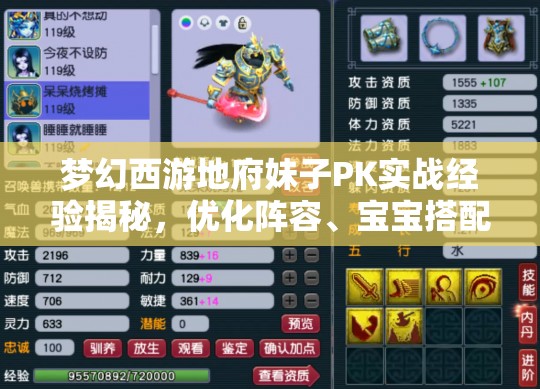 梦幻西游地府妹子PK实战经验揭秘，优化阵容、宝宝搭配与特技，详解资源管理策略