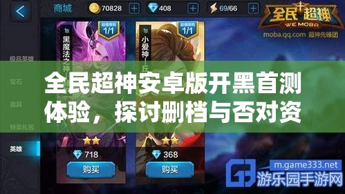 全民超神安卓版开黑首测体验，探讨删档与否对资源管理策略的影响