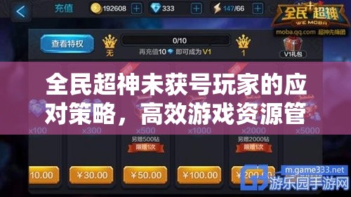 全民超神未获号玩家的应对策略，高效游戏资源管理与规划艺术