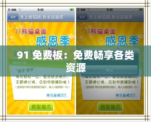 91 免费板：免费畅享各类资源