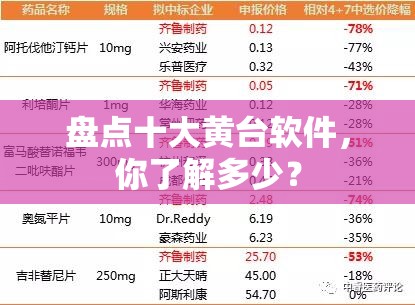 盘点十大黄台软件，你了解多少？