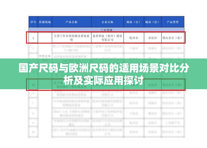 国产尺码与欧洲尺码的适用场景对比分析及实际应用探讨