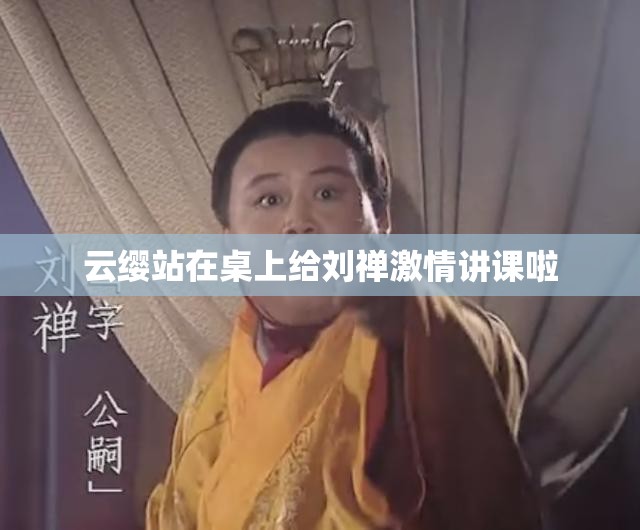 云缨站在桌上给刘禅激情讲课啦