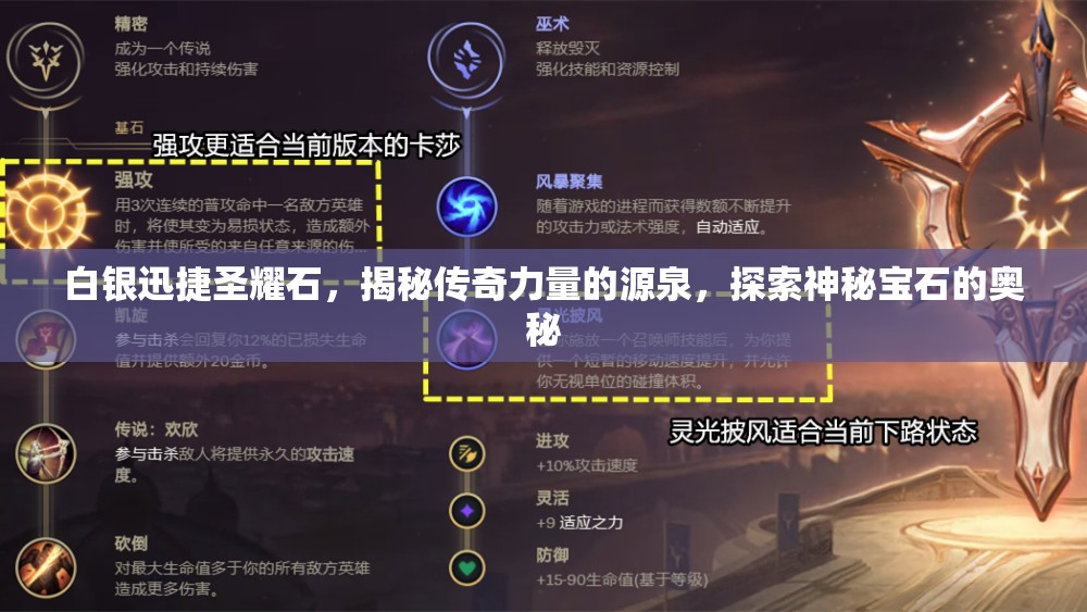 白银迅捷圣耀石，揭秘传奇力量的源泉，探索神秘宝石的奥秘