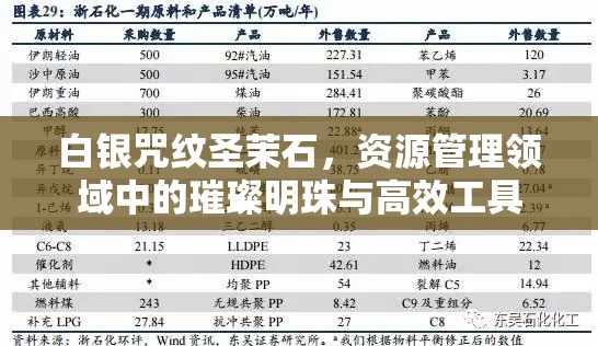 白银咒纹圣茉石，资源管理领域中的璀璨明珠与高效工具