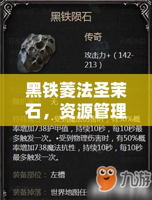 黑铁菱法圣茉石，资源管理中不可或缺的璀璨明珠与价值探索