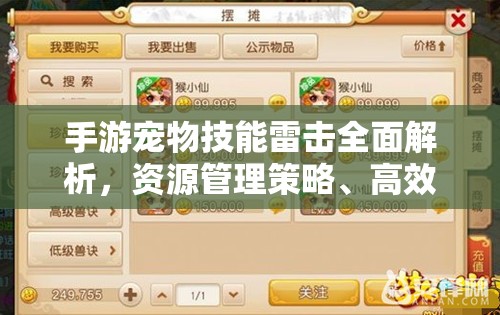 手游宠物技能雷击全面解析，资源管理策略、高效利用技巧及价值最大化指南