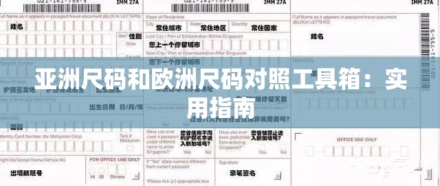 亚洲尺码和欧洲尺码对照工具箱：实用指南