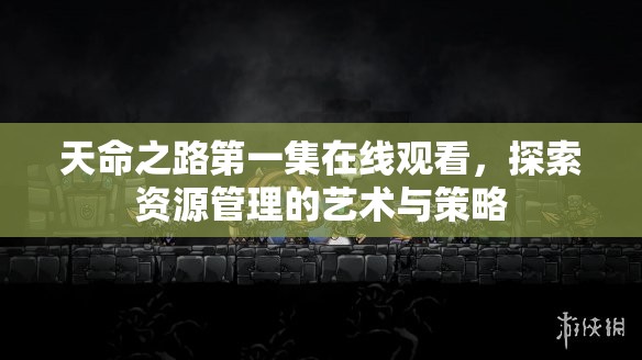 天命之路第一集在线观看，探索资源管理的艺术与策略